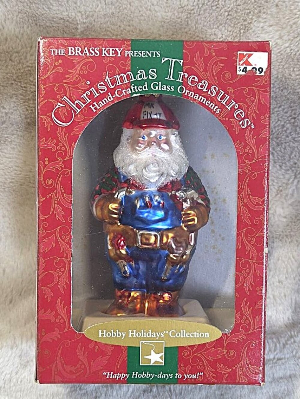 VTG Brass Key Christmas Treasures “Mr. Fix-It” Santa Ornament 2000 K-Mart MIB